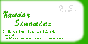 nandor simonics business card